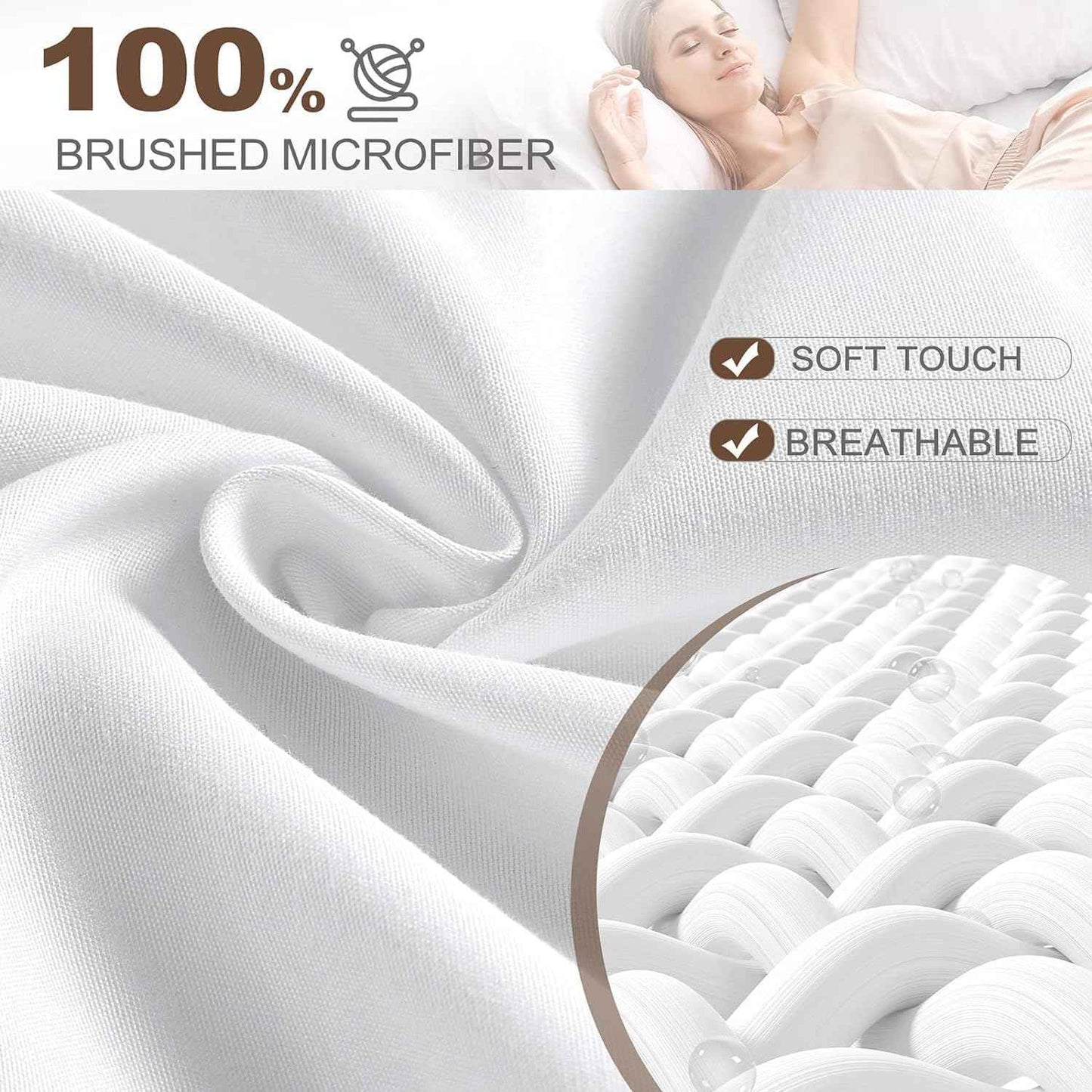 Luxury Extra Deep 40 CM 100% Cotton Fitted Bed Sheets Super King - White