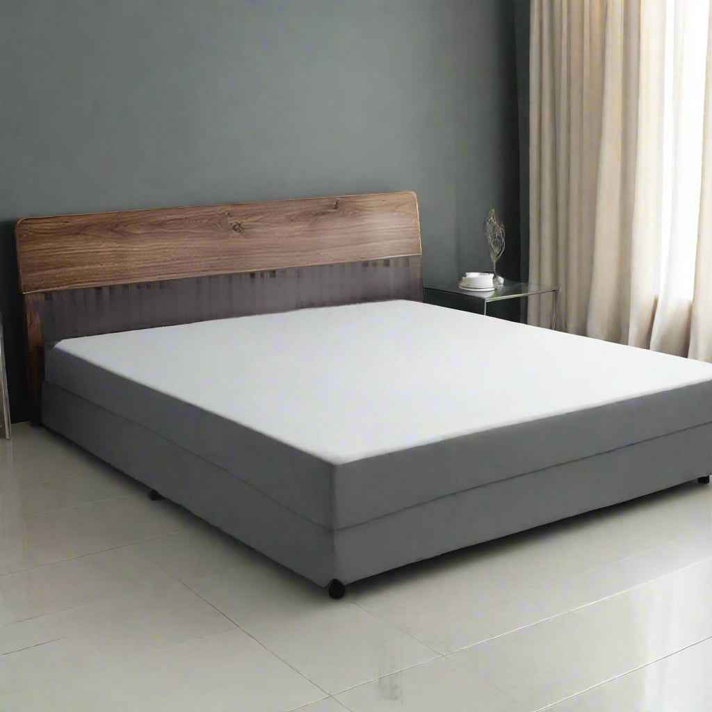 Luxury Extra Deep 40 CM 100% Cotton Fitted Bed Sheets Super King - White Charcoal