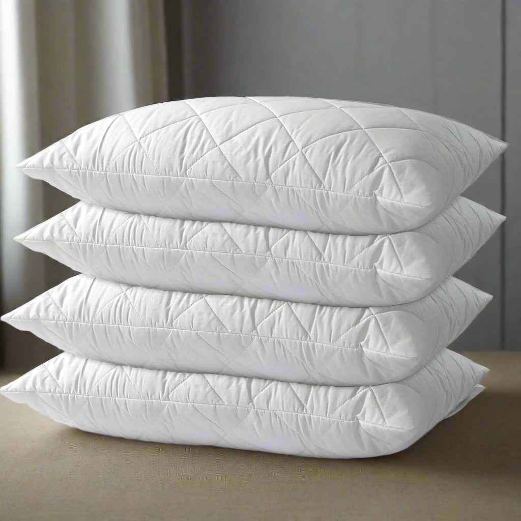 Bouncy Firm Bed Pillow for Soft Touch Quilted Cover, Hypoallergenic