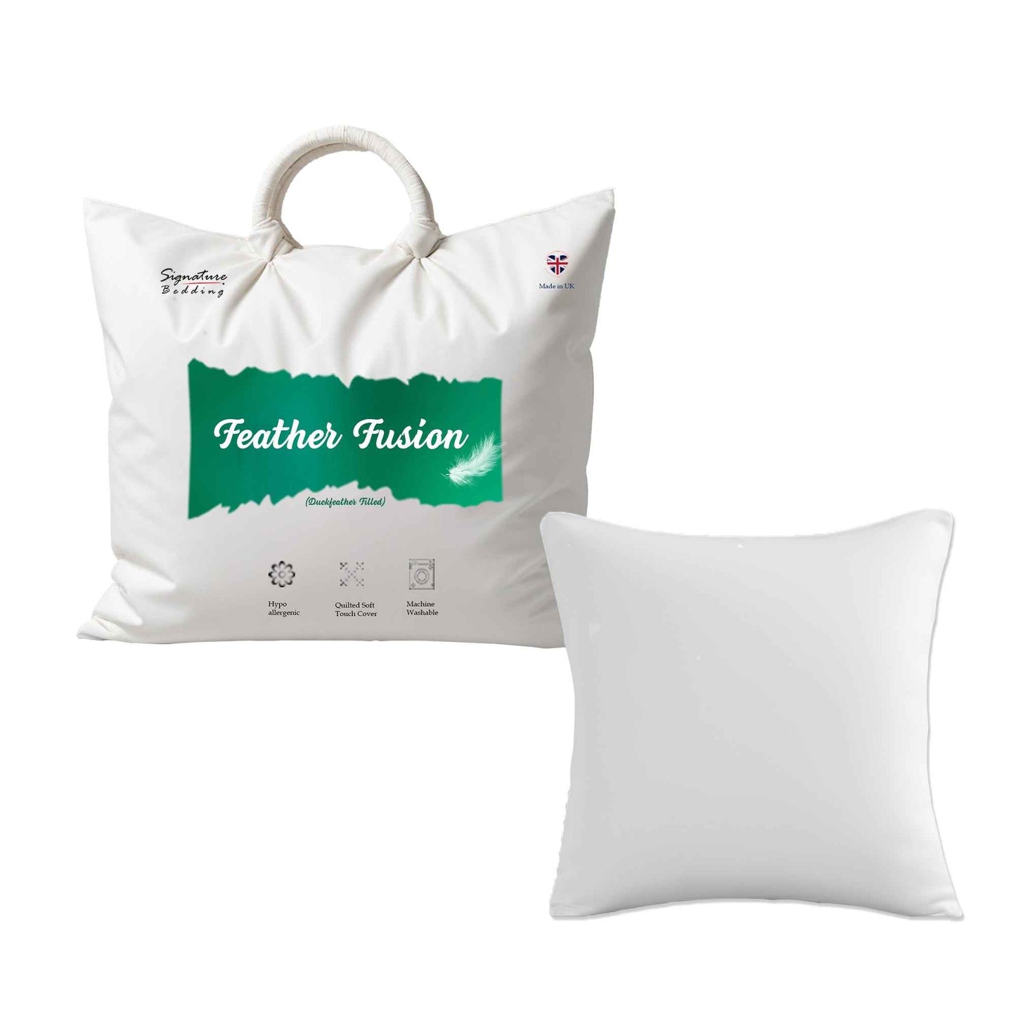 Hotel Quality Duck Feather Cushion Inserts Bounce Back White