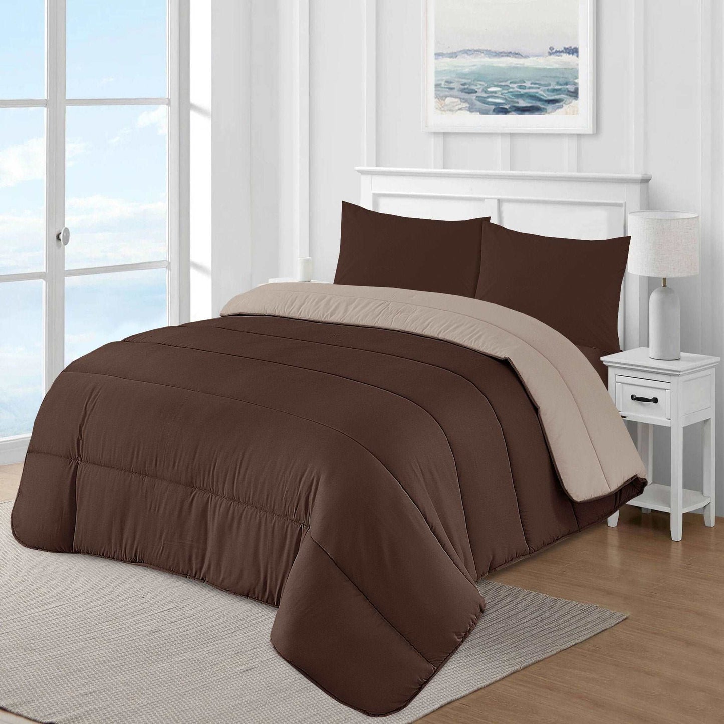Reversible Coverless Duvet single double king super king all size UK Bedding