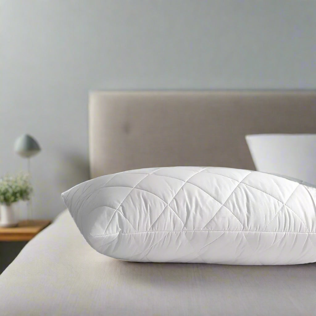 Bouncy Firm Bed Pillow for Soft Touch Quilted Cover, Hypoallergenic