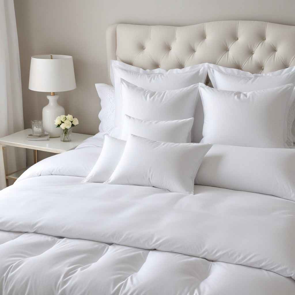 Hotel Quality Duck Feather Down Pillows - Extra Filled Bounce Back
