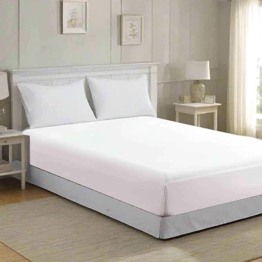 Luxury Extra Deep 40 CM 100% Cotton Fitted Bed Sheets Super King - White White