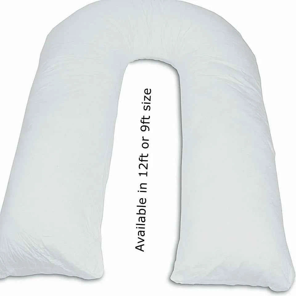 Hollowfiber U Body Pillow and Pillowcases for Orthopaedic Pregnancy Full Body Support - 12Ft