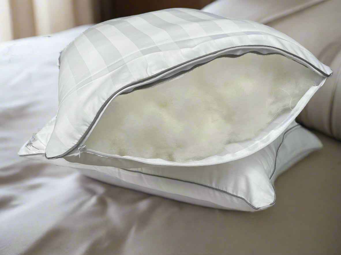 Luxury Bed Pillows - Hotel Quality Broad Stripe Soft Support Bounce Back Hollowfiber