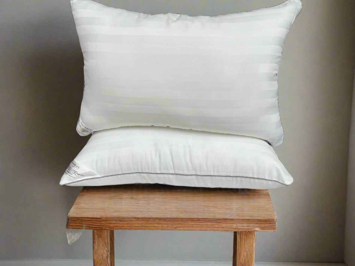 Luxury Bed Pillows - Hotel Quality Broad Stripe Soft Support Bounce Back Hollowfiber