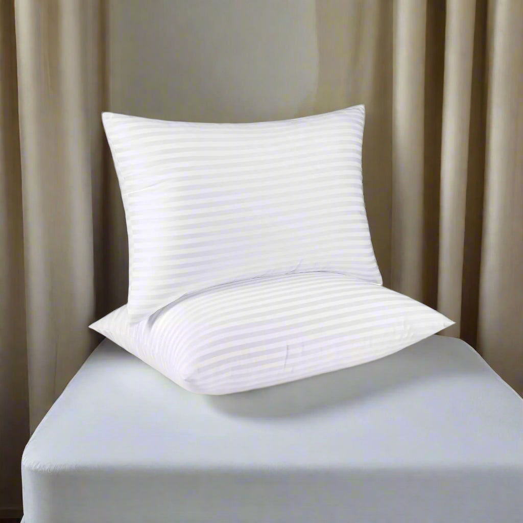 Hotel Quality Stripe Pillows Soft Support Bounce Back