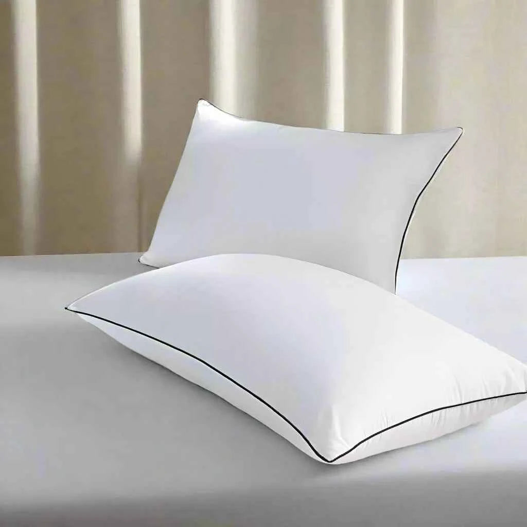 Luxury Bounce Back Pillows Ultra Soft Jumbo Black with Single Piping Pack of 1 2 4
