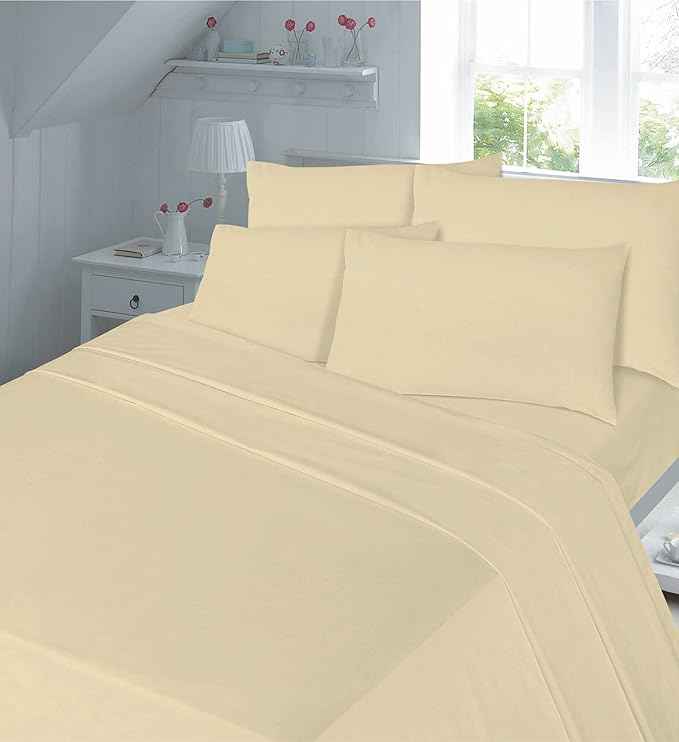 Thermal flannelette 100% brushed plain cotton flat sheets