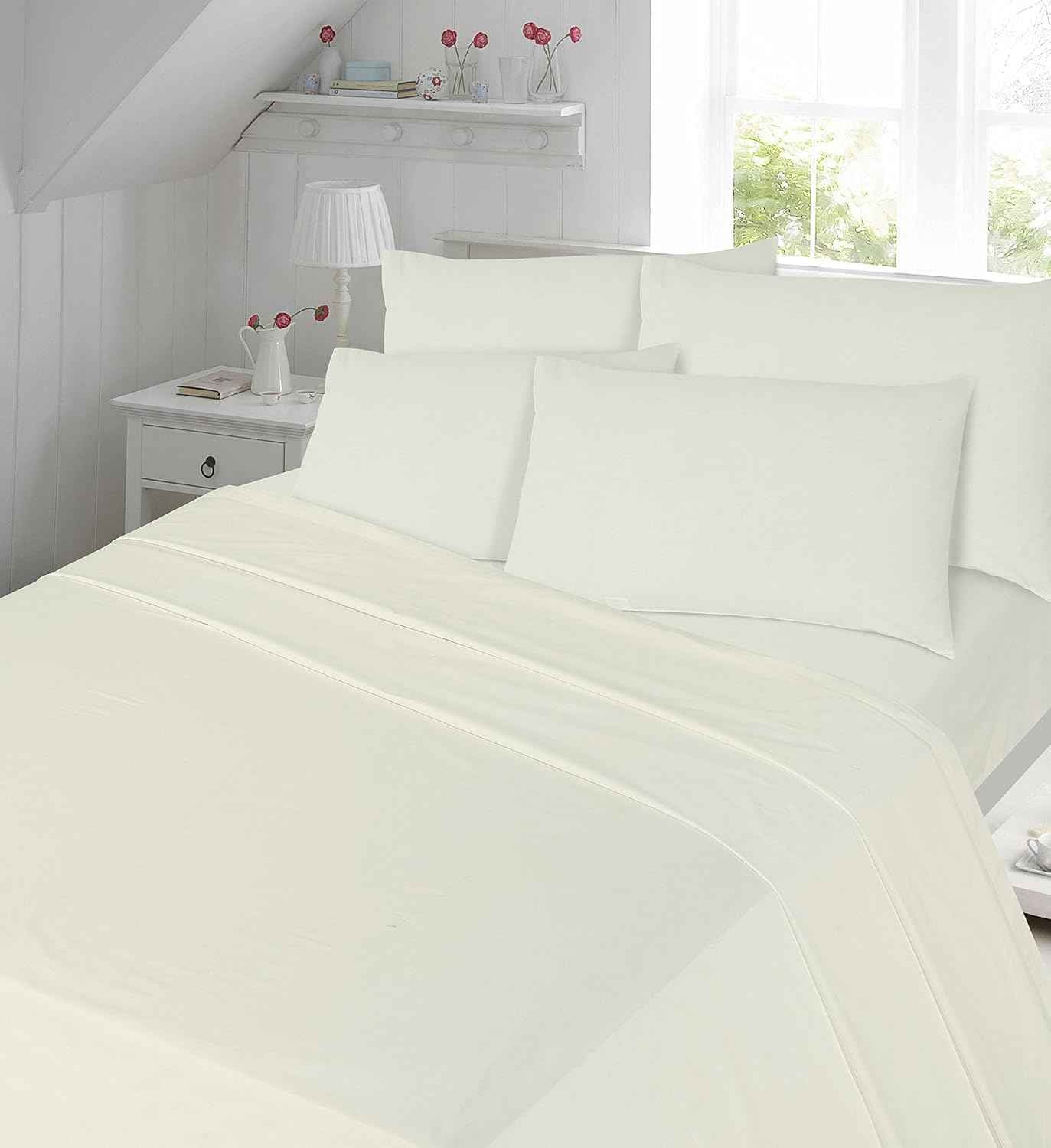 Thermal flannelette 100% brushed plain cotton flat sheets