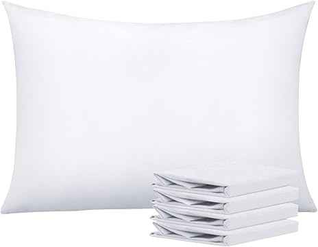 Microfibre Fitted Bed Sheets - Full Fitted Sheet Bed 40Cm Poly Cotton Single Double King Super King Size White Pillow Cases Pair