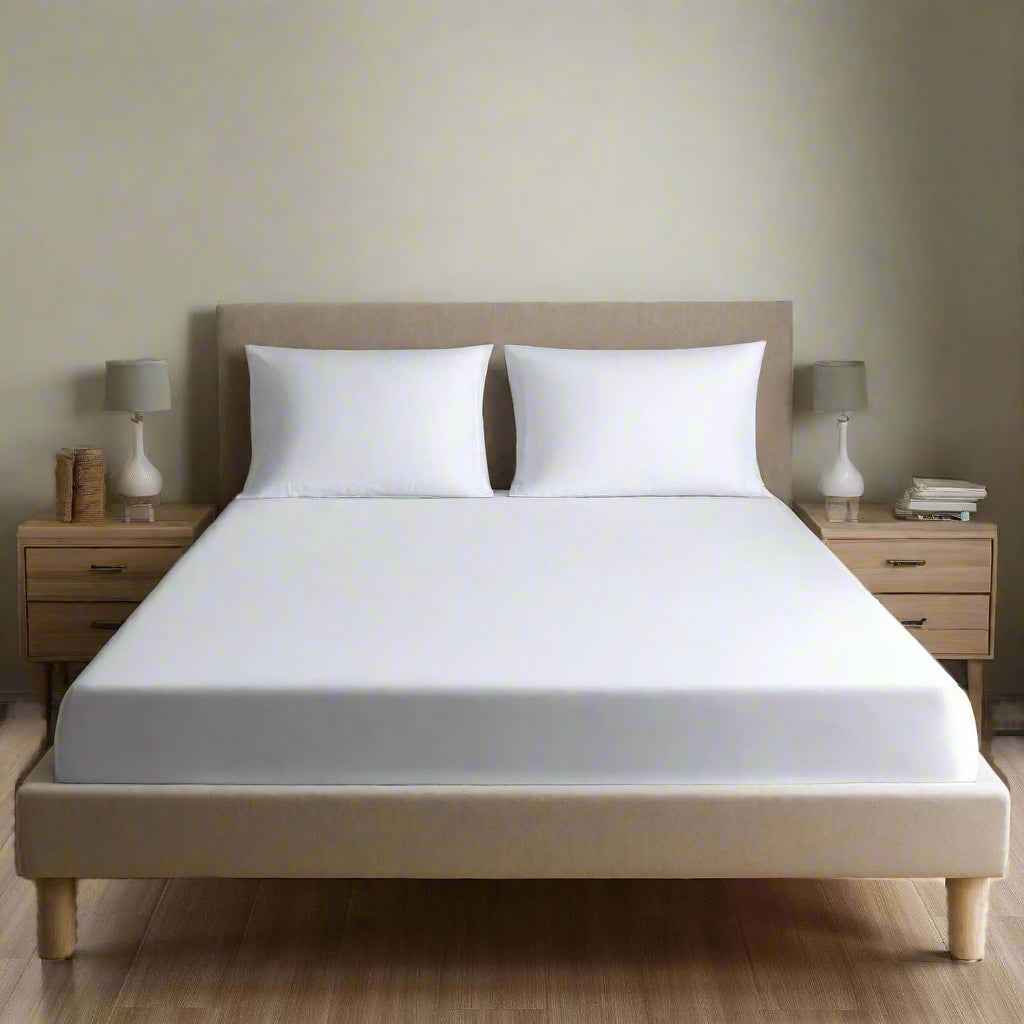 Luxury Extra Deep 40 CM 100% Cotton Fitted Bed Sheets Super King - White