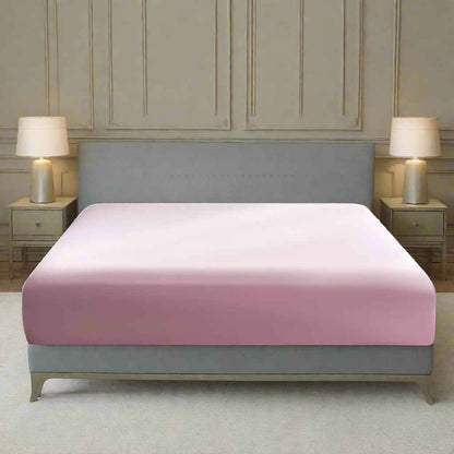Luxury Extra Deep 40 CM 100% Cotton Fitted Bed Sheets Super King - White Pink