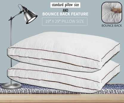 Luxury Hotel Quality Quilted Box Pillows Ultra Soft Jumbo Super Firm Deluxe Bounce Back