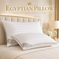 Signature Bedding Egyptian Cotton Broad Stripe Pillow - Luxury Hotel Quality Soft Medium Support for Back & Side Sleepers, Hypoallergenic & Machine Washable
