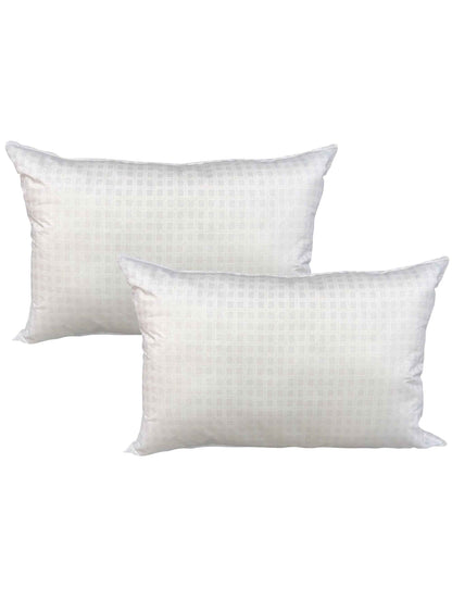 Hotel Check Quality Egyptian Large Soft Pillows Hollowfibre Filled Pack Of 1 2 4 White 2