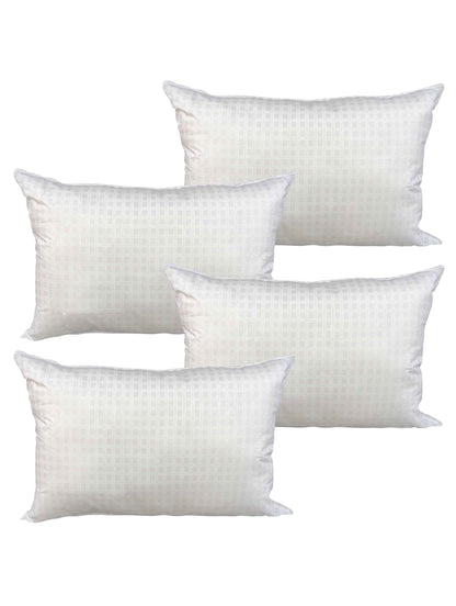 Hotel Check Quality Egyptian Large Soft Pillows Hollowfibre Filled Pack Of 1 2 4 White 4