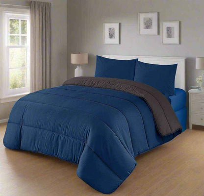 Luxury Navy and Grey Reversible Coverless Best Duvet UK Bedding single double king super king all size 13.5 Tog