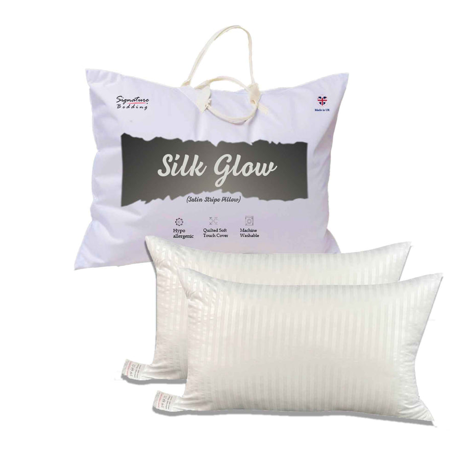 Luxury Soft Satin Egyptian Stripe Pillow Hollowfiber Filled