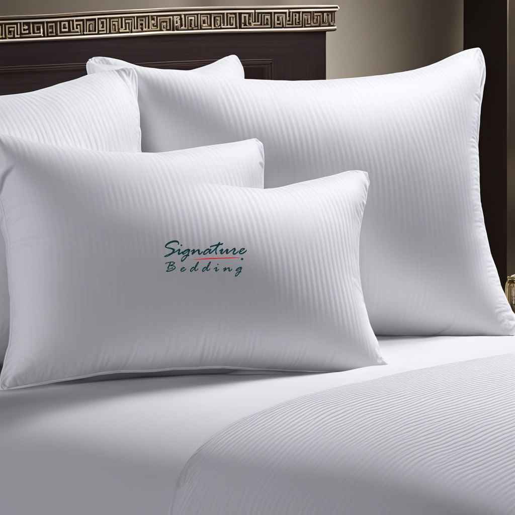 Luxury Soft Satin Egyptian Stripe Pillow Hollowfiber Filled
