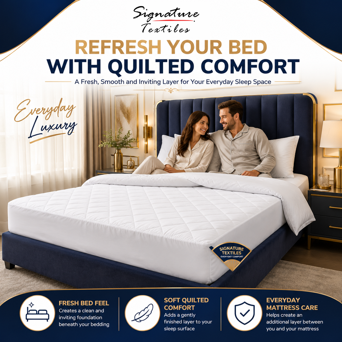 Extra Deep Waterproof Mattress Protector - Available in Single, Double, King, and Super King Sizes