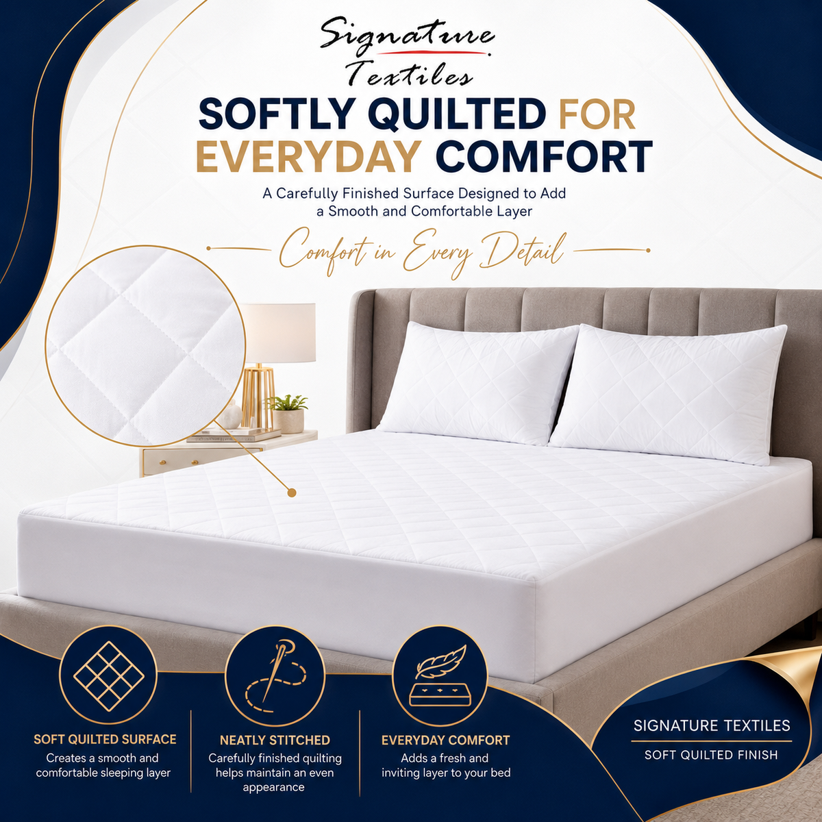 Extra Deep Waterproof Mattress Protector - Available in Single, Double, King, and Super King Sizes