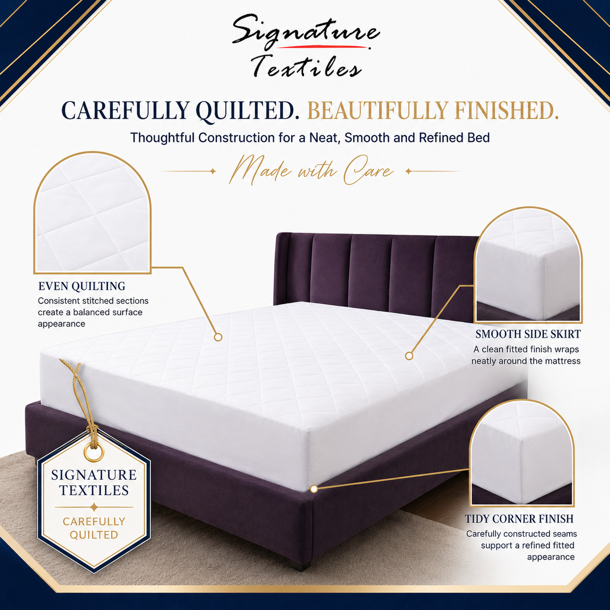 Extra Deep Waterproof Mattress Protector - Available in Single, Double, King, and Super King Sizes