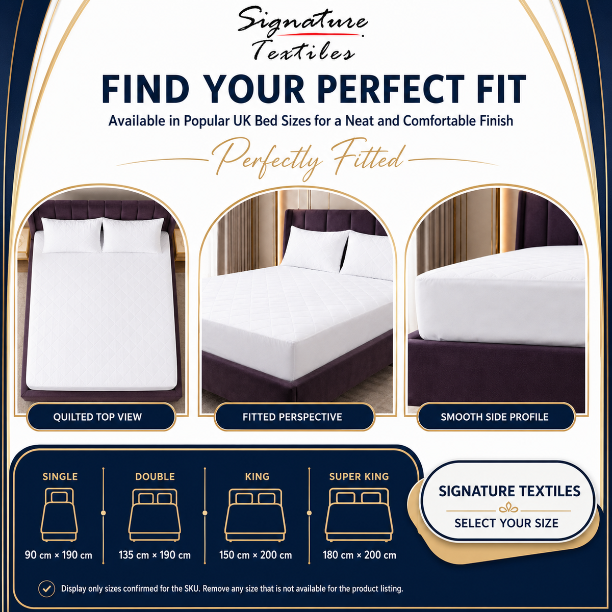Extra Deep Waterproof Mattress Protector - Available in Single, Double, King, and Super King Sizes