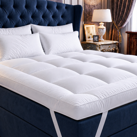 Mattress Topper 4" Inch Deep Luxury Soft Hotel Quality Microfiber 10cm Single , Double , King , Super King All Sizes