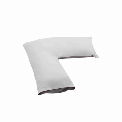 V Shaped Pillow Head Neck Back Support Pillow Case White-Grey Pillow Case Only