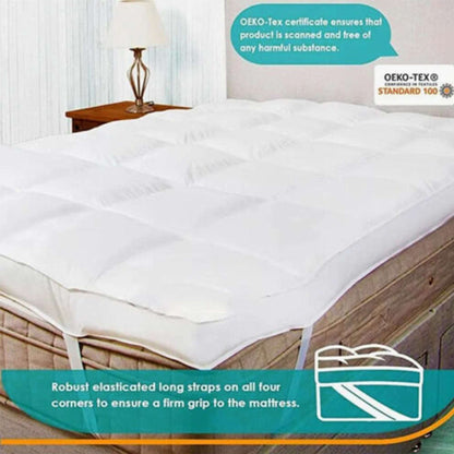 Mattress Topper 4" Inch Deep Luxury Soft Hotel Quality Microfiber 10cm Single , Double , King , Super King All Sizes