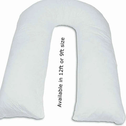 Hollowfiber U Body Pillow and Pillowcases for Orthopaedic Pregnancy Full Body Support - 12Ft