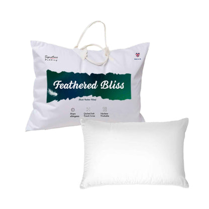 Hotel Quality Duck Feather Down Pillows - Extra Filled Bounce Back 1 White