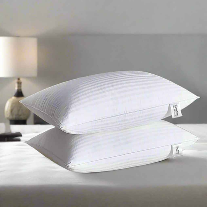 Hotel Quality Stripe Pillows Soft Support Bounce Back