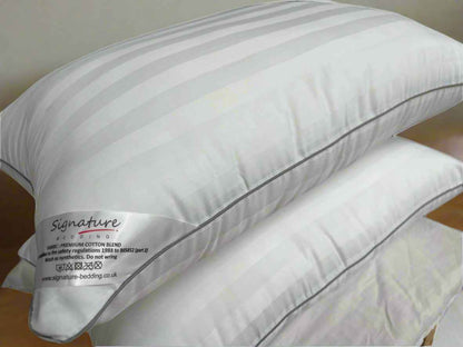 Luxury Bed Pillows - Hotel Quality Broad Stripe Soft Support Bounce Back Hollowfiber