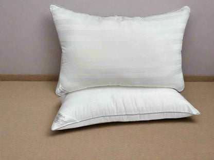 Luxury Bed Pillows - Hotel Quality Broad Stripe Soft Support Bounce Back Hollowfiber