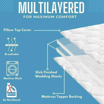 Mattress Topper 4" Inch Deep Luxury Soft Hotel Quality Microfiber 10cm Single , Double , King , Super King All Sizes