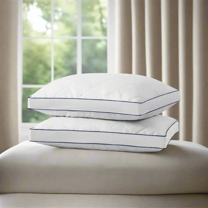 Luxury Hotel Quality Quilted Box Pillows Ultra Soft Jumbo Super Firm Deluxe Bounce Back