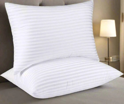 Hotel Quality Stripe Pillows Soft Support Bounce Back
