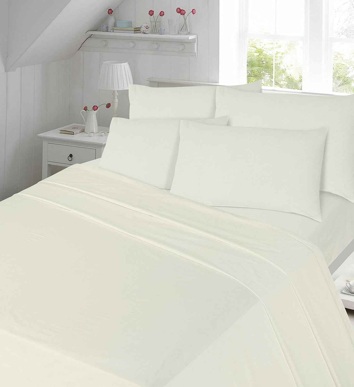 Thermal flannelette 100% brushed plain cotton flat sheets